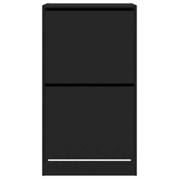 Berkfield Shoe Cabinet With 2 Flip-Drawers Black 60X42X108 Cm - thumbnail 6