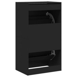 Berkfield Shoe Cabinet With 2 Flip-Drawers Black 60X42X108 Cm - thumbnail 8