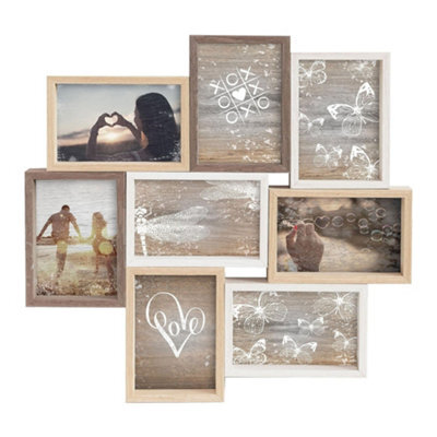 Nielsen Accent Photo Collage Frame For 8 Pictures 4X6In - Mixed Wood Finishes - image 1