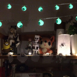 Halloween Eyeball String Lights, 20 Led Lights Battery Operated Green Lights For Halloween Indoor Outdoor Decoration(Green) - thumbnail 7