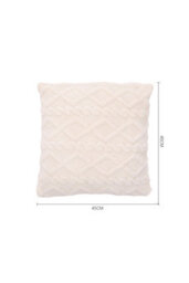 Living And Home Soft Warm Comfortable Stylish Plush Throw Pillow With Pillow Insert White 45Cm X 45Cm Faux Fur And Pp Cotton - thumbnail 8