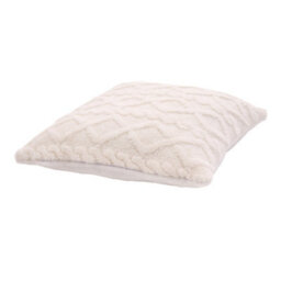 Living And Home Soft Warm Comfortable Stylish Plush Throw Pillow With Pillow Insert White 45Cm X 45Cm Faux Fur And Pp Cotton - thumbnail 3