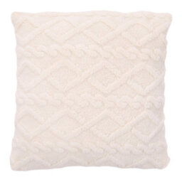 Living And Home Soft Warm Comfortable Stylish Plush Throw Pillow With Pillow Insert White 45Cm X 45Cm Faux Fur And Pp Cotton - thumbnail 1
