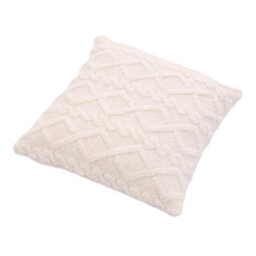 Living And Home Soft Warm Comfortable Stylish Plush Throw Pillow With Pillow Insert White 45Cm X 45Cm Faux Fur And Pp Cotton - thumbnail 2