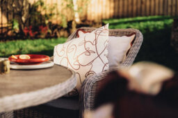 Hayward 50 X 50Cm Outdoor Cushion, Abstract Expressions Classic Square Design, Shower-Resistant Square Cushion For Garden & Patio - thumbnail 4