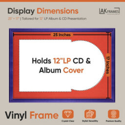 "AK Frames 25X17"" Purple Classic Vinyl Record Frame With Poppy Red Mount For 12 Inch Lp Cover & Disc - Overlapped Design" - thumbnail 2