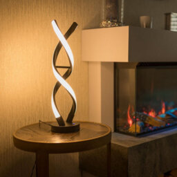 Valuelights Infinity Black Double Twist Integrated Led Table Lamp