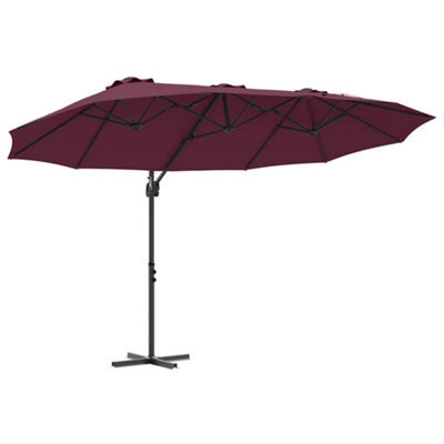 Berkfield Modern Garden Cantilever Parasol Bordeaux Red Powder-Coated Steel - image 1