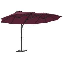 Berkfield Modern Garden Cantilever Parasol Bordeaux Red Powder-Coated Steel - thumbnail 1