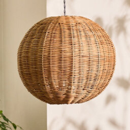 Dibor Traditional Roscoe Rattan Round Easy Fit Decor Ceiling Shade H30 X D35Cm - thumbnail 2