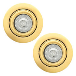 Litecraft 2 Pack Satin Brass Modern Ip20 Fire Rated Adjustable Downlights - thumbnail 2