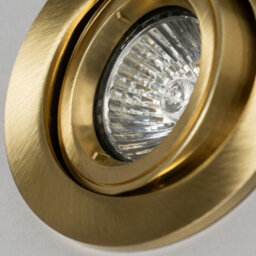 Litecraft 2 Pack Satin Brass Modern Ip20 Fire Rated Adjustable Downlights - thumbnail 5