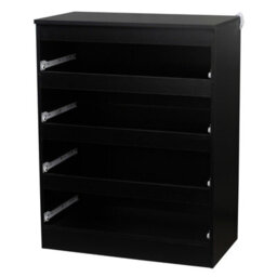 Urbn-Living Urbnliving Height 89Cm 4 Drawer Skagen Wooden Bedroom Chest Cabinet Colour Black Carcass And Black Drawers No Handle Storage - thumbnail 5