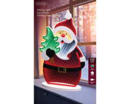 Lumineo Santa Christmas Infinity Mirror Light Led Indoor Xmas Light 40Cm - thumbnail 3