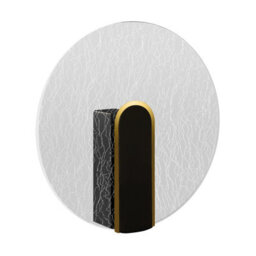 CGC Lighting Cgc Crackle Indoor Round Led Wall Light Black Gold And Crackle Glass Effect 6W 4200K Natural White 730Lm