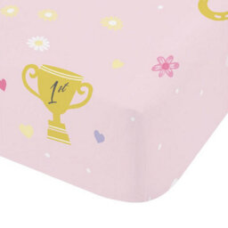Catherine Lansfield Happy Horses Single Fitted Sheet Pink - thumbnail 3