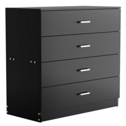 Black 4-Tier Bedroom Drawer Cabinet - thumbnail 1