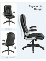 LEDREM Office Swivel Chair With 76 Cm High Back Large Seat And Flip-Up Armrest Computer Desk Executive Chair Pu - thumbnail 8