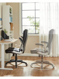 LEDREM Office Swivel Chair With 76 Cm High Back Large Seat And Flip-Up Armrest Computer Desk Executive Chair Pu - thumbnail 2