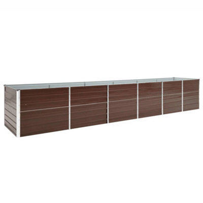 Walplus Garden Raised Bed Galvanised Steel 480X80X77 Cm Brown - image 1