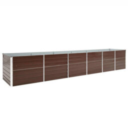 Walplus Garden Raised Bed Galvanised Steel 480X80X77 Cm Brown - thumbnail 1