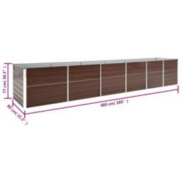 Walplus Garden Raised Bed Galvanised Steel 480X80X77 Cm Brown - thumbnail 6