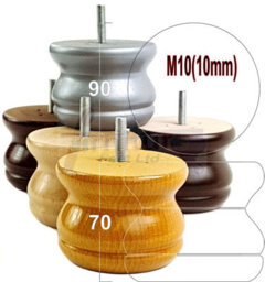 L&F Turned Wood Legs Natural Wash 70mm High Set Of 4 Replacement Furniture Bun Feet Settee Chairs Sofas Footstools M10 Shn215 - thumbnail 6
