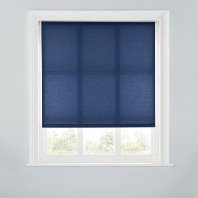 A.unique Home Premium Trimmable Daylight Roller Window Blind - Light Filtering Fabric - 4Ft - Navy - 120Cm (W) X 170Cm (L) - image 1