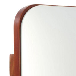 Living And Home Walnut-Colored Solid Wood 360-Degree Rotating Full-Length Mirror With Clothes Rack, 40Cm Diameter X 164Cm Height - thumbnail 5