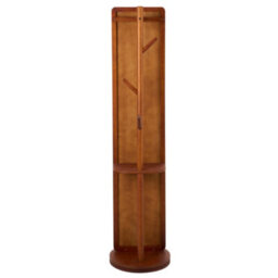 Living And Home Walnut-Colored Solid Wood 360-Degree Rotating Full-Length Mirror With Clothes Rack, 40Cm Diameter X 164Cm Height - thumbnail 3