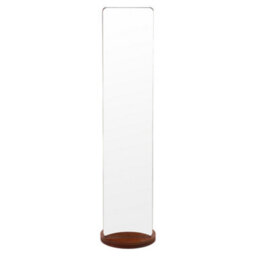 Living And Home Walnut-Colored Solid Wood 360-Degree Rotating Full-Length Mirror With Clothes Rack, 40Cm Diameter X 164Cm Height - thumbnail 2