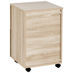 Wyld And Coco Light Brown 2-Drawer Mobile Office Storage Unit With Lockable Drawer And Castors, W40 X D40 X H62Cm - thumbnail 6