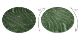 RugsX Bathroom Rug Supreme Circle Waves, Non-Slip, Soft - Green Circle 100 Cm - thumbnail 3