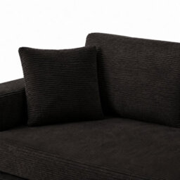 Flex Black 3 Seater Compressed Sofa Bed Cord Boneless Cloud Couch Foam Pocket Spring - thumbnail 8