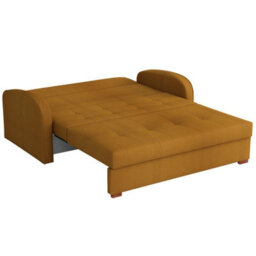 Viva Gold Iii Sofa Bed With Storage Freestanding Upholstered Back Wooden Frame Size 153X98X85Cm Mustard - thumbnail 4