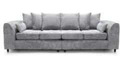Celestial 4 Seater Scattter Back Chenille Fabric Sofa Silver - thumbnail 1