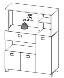 FurniComp LTD Furnicomp Anna Tall Kitchen Pantry Storage Cabinet - Matt White & Acacia Oak - thumbnail 6