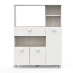 FurniComp LTD Furnicomp Anna Tall Kitchen Pantry Storage Cabinet - Matt White & Acacia Oak - thumbnail 4