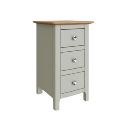 Fwstyle Slim 3 Drawer Bedside Table Nightstand Oak Veneer Painted Finish Sage Green - thumbnail 2
