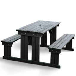Leisurebench Guernsey 6 Seat Easy Access Walk-In Picnic Table 140Cm - Dark Grey - thumbnail 1