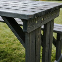 Leisurebench Guernsey 6 Seat Easy Access Walk-In Picnic Table 140Cm - Dark Grey - thumbnail 2