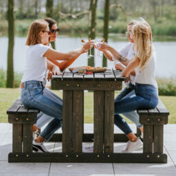 Leisurebench Guernsey 6 Seat Easy Access Walk-In Picnic Table 140Cm - Dark Grey - thumbnail 3