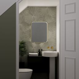 Sensio Aspect Brass Effect Rectangular Wall-Mounted Bathroom Illuminated Modern Illuminated Mirror (H)70Cm (W)50Cm - thumbnail 4