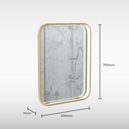 Sensio Aspect Brass Effect Rectangular Wall-Mounted Bathroom Illuminated Modern Illuminated Mirror (H)70Cm (W)50Cm - thumbnail 5
