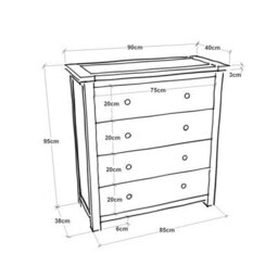 Cabinet Bits Maggiori 4 Drawer Chest Of Drawers Wood Knob - thumbnail 7