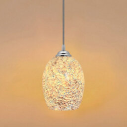 Long Life Lamps Company Vintage Ceiling Crackle Grey Mosaic Glass Pendant Light K425 - thumbnail 6