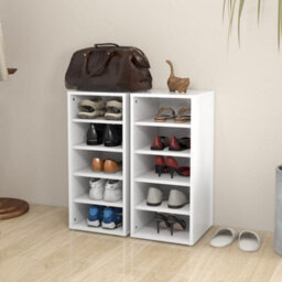 Berkfield Shoe Cabinets 2 Pcs White 31.5X35X70 Cm Engineered Wood - thumbnail 3