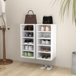 Berkfield Shoe Cabinets 2 Pcs White 31.5X35X70 Cm Engineered Wood - thumbnail 1