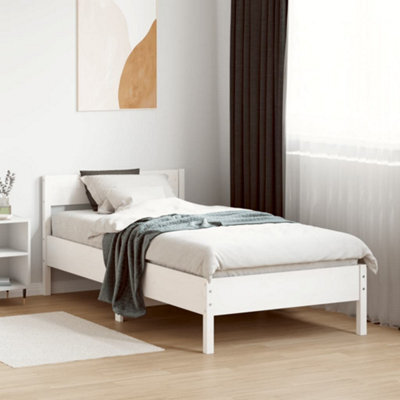 Berkfield Bed Frame Without Mattress White 90X200 Cm Solid Wood Pine - image 1