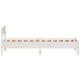 Berkfield Bed Frame Without Mattress White 90X200 Cm Solid Wood Pine - thumbnail 5